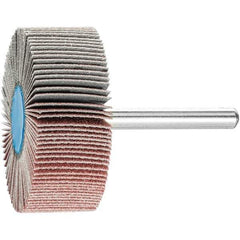 PFERD - 2" Diam x 3/4" Face Width, Aluminum Oxide Coated Mounted Flap Wheel - 1/4" Shank Mount, 120 Grit, 23,000 Max RPM - Industrial Tool & Supply