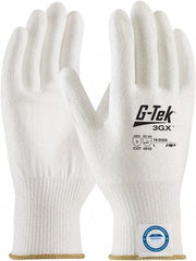 PIP - Size XS (6), ANSI Cut Lvl A3, Puncture Lvl 1, Abrasion Lvl 4, Polyurethane Coated Dyneema Diamond HPPE liner Cut Resistant Gloves - 8.3" Long, Palm & Fingertips Coated, Dyneema Diamond Lining, Knit Wrist, White, Paired - Industrial Tool & Supply
