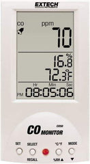 Extech - Audible Alarm, LCD Display, Carbon Monoxide (CO) Meter - Monitors Carbon Monoxide, -10 to 60°C Working Temp, CE Listed - Industrial Tool & Supply