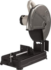 Porter-Cable - 14" Blade Diam, 1" Arbor Hole, Straight Chop & Cutoff Saw - 1 Phase, 3,800 RPM, 4 hp, 120 Volts, 4-1/2" in Solids at 90°, 4-7/8" in Pipe at 90°, 3-13/16" in Solids at 45°, 4-1/2" in Pipe at 45° - Industrial Tool & Supply