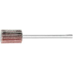 PFERD - 3/8" Diam x 5/8" Face Width, Aluminum Oxide Coated Mounted Flap Wheel - 1/8" Shank Mount, 120 Grit, 75,000 Max RPM - Industrial Tool & Supply
