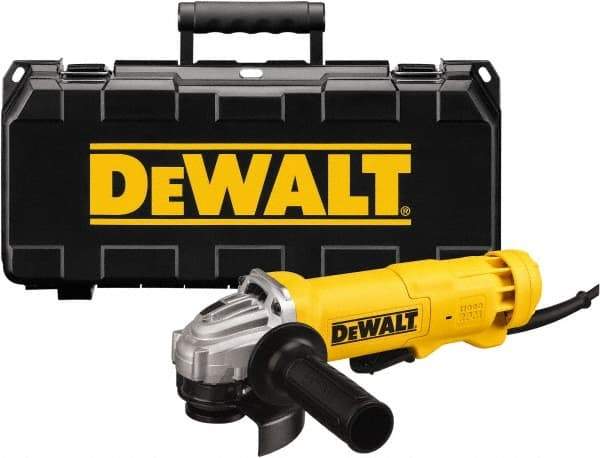 DeWALT - 4-1/2" Wheel Diam, 11,000 RPM, Corded Angle & Disc Grinder - 5/8-11 Spindle, 120 Volts, 11 Amps - Industrial Tool & Supply