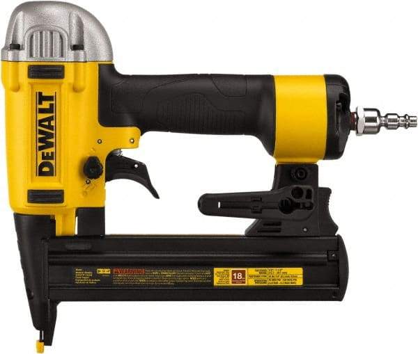 DeWALT - 1/4" Crown, 18 Gauge, 100 Staple Capacity Power Stapler - 1/4" Inlet, 70 to 100 psi Air Pressure, Includes DWFP1838 Stapler - Industrial Tool & Supply
