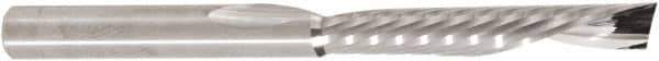 Amana Tool - 1/4" Cutting Diam x 1-1/2" Length of Cut, 1 Flute, Downcut Spiral Router Bit - Uncoated, Right Hand Cut, Solid Carbide, 3" OAL x 1/4" Shank Diam, 30° Helix Angle - Industrial Tool & Supply