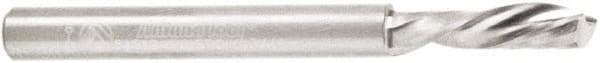 Amana Tool - 3/16" Cutting Diam x 5/8" Length of Cut, 1 Flute, Downcut Spiral Router Bit - Uncoated, Right Hand Cut, Solid Carbide, 2-1/2" OAL x 3/16" Shank Diam, 30° Helix Angle - Industrial Tool & Supply