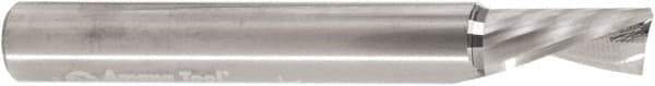 Amana Tool - 3/8" Cutting Diam x 3/4" Length of Cut, 1 Flute, Downcut Spiral Router Bit - Uncoated, Right Hand Cut, Solid Carbide, 3" OAL x 1/4" Shank Diam, 30° Helix Angle - Industrial Tool & Supply