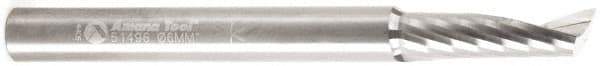 Amana Tool - 6mm Cutting Diam x 0.787" Length of Cut, 1 Flute, Upcut Spiral Router Bit - Uncoated, Right Hand Cut, Solid Carbide, 2-33/64" OAL x 1/8" Shank Diam, 20° Helix Angle - Industrial Tool & Supply