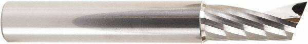 Amana Tool - 1/2" Cutting Diam x 1-1/8" Length of Cut, 1 Flute, Upcut Spiral Router Bit - Uncoated, Right Hand Cut, Solid Carbide, 3-1/2" OAL x 1/2" Shank Diam, 20° Helix Angle - Industrial Tool & Supply
