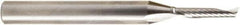 Amana Tool - 1/8" Cutting Diam x 5/8" Length of Cut, 1 Flute, Upcut Spiral Router Bit - Uncoated, Right Hand Cut, Solid Carbide, 2-1/2" OAL x 1/4" Shank Diam, 20° Helix Angle - Industrial Tool & Supply