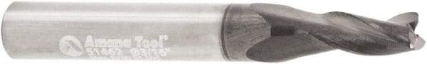 Amana Tool - 3/16" Cutting Diam x 7/16" Length of Cut, 3 Flute, Upcut Spiral Router Bit - AlTiN Coated, Right Hand Cut, Solid Carbide, 1-7/8" OAL x 1/4" Shank Diam, Flute, 30° Helix Angle - Industrial Tool & Supply
