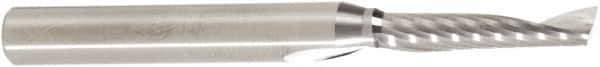 Amana Tool - 3/16" Cutting Diam x 7/8" Length of Cut, 1 Flute, Upcut Spiral Router Bit - Uncoated, Right Hand Cut, Solid Carbide, 2-1/2" OAL x 1/4" Shank Diam, 30° Helix Angle - Industrial Tool & Supply