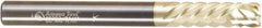 Amana Tool - 1/4" Cutting Diam x 2-1/2" Length of Cut, 6 Flute, Compression Spiral Router Bit - Zirconium Coated, Right Hand Cut, Solid Carbide, 2-1/2" OAL x 1/4" Shank Diam, Assorted Router Styles, 20° Helix Angle - Industrial Tool & Supply