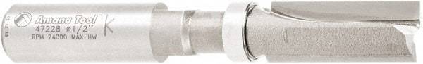 Amana Tool - 1/2" Cut Diam, 1-1/4" Length of Cut, 2 Flute Flush Trim Edge Profile Router Bit - Carbide-Tipped, 1/2" Shank Diam, 1" Shank Length, 3-1/2" OAL, Uncoated - Industrial Tool & Supply