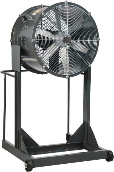 Americraft - 36" Blade, 3 hp, 20,500 CFM, High Floor Stand Industrial Circulation Fan - Floor Stand, 230/460 Volts, 1 Speed - Industrial Tool & Supply