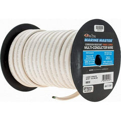 EastPenn - 14 AWG, 3 Strand, 100' OAL, Tinned Copper Hook Up Wire - White Thermoplastic Jacket - Industrial Tool & Supply