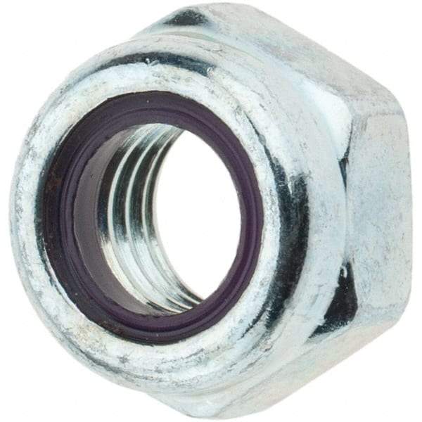 Value Collection - M8x1.25 Metric Coarse Grade 8 Hex Lock Nut with Nylon Insert - 8mm High, Zinc-Plated Finish - Industrial Tool & Supply