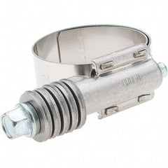 Made in USA - 1 to 1-3/4" Diam, Stainless Steel Auto-Adjustable Worm Drive Clamp - 5/6" Wide - Industrial Tool & Supply