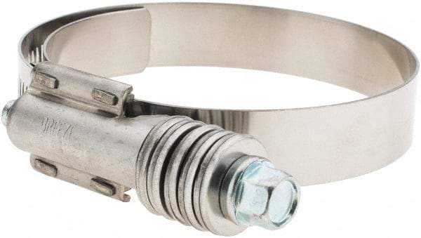 Made in USA - 2-1/4 to 3-1/8" Diam, Stainless Steel Auto-Adjustable Worm Drive Clamp - 5/6" Wide - Industrial Tool & Supply
