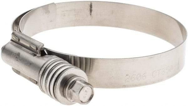 Made in USA - 2-3/4 to 3-5/8" Diam, Stainless Steel Worm Drive Clamp - Industrial Tool & Supply