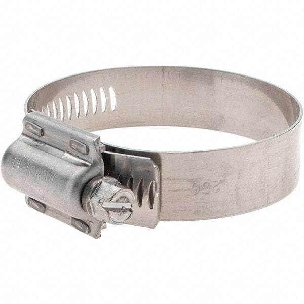 Made in USA - 1-3/4 to 2-5/8" Diam, Stainless Steel High Torque Worm Drive Clamp - Industrial Tool & Supply