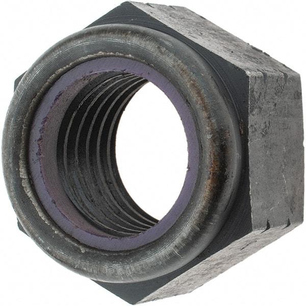 Value Collection - 1-1/8 - 7 UNC Grade 8 Hex Lock Nut with Nylon Insert - 1-5/8" Width Across Flats, 1-11/64" High, Uncoated - Industrial Tool & Supply