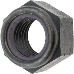 Value Collection - 1-1/8 - 7 UNC Grade 8 Hex Lock Nut with Nylon Insert - 1-5/8" Width Across Flats, 1-11/64" High, Uncoated - Industrial Tool & Supply