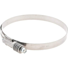 Made in USA - 5-1/4 to 6-1/8" Diam, Stainless Steel Auto-Adjustable Worm Drive Clamp - 5/6" Wide - Industrial Tool & Supply