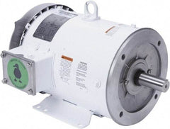 Leeson - 5 Max hp, 1,800 Max RPM, Premium Efficient Electric AC DC Motor - 230/460 V Input, Three Phase, 184TC Frame, C-Face with Base Mount, TEFC Enclosure - Industrial Tool & Supply