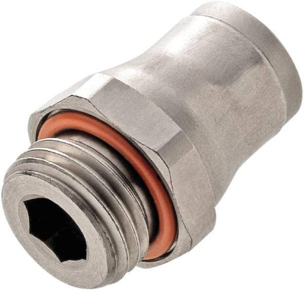 Legris - 8mm Outside Diam, 1/8 BSPP, Stainless Steel Push-to-Connect Tube Male Connector - 435 Max psi, Tube to Male BSPP Connection, FKM O-Ring - Industrial Tool & Supply