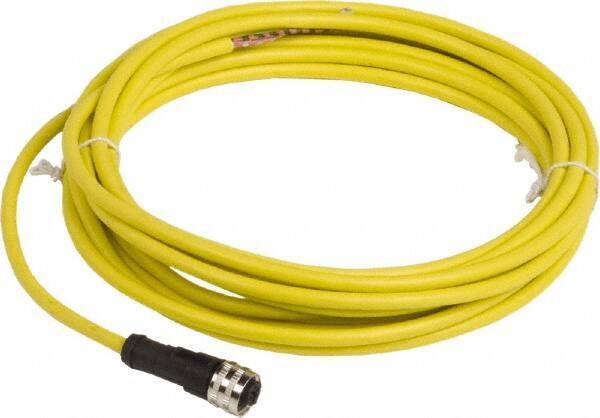 Telemecanique Sensors - 4 Amp, 1/2-20 UNF 3 Pin Female Straight Cordset Sensor and Receptacle - 250 VAC, 300 VDC, 5m Cable Length, IP67 Ingress Rating - Industrial Tool & Supply