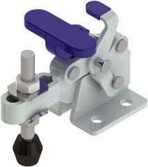 Gibraltar - 350 Lb Holding Capacity, Horizontal Handle, Manual Hold Down Toggle Clamp - 175° Handle Movement, 92° Bar Opening, U-Bar, Flanged Base, Zinc Plated, Steel - Industrial Tool & Supply