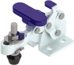 Gibraltar - 150 Lb Holding Capacity, Horizontal Handle, Manual Hold Down Toggle Clamp - 175° Handle Movement, 92° Bar Opening, U-Bar, Flanged Base, Zinc Plated, Steel - Industrial Tool & Supply