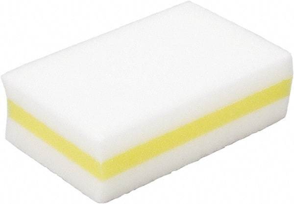 Ability One - 4-1/4" Long x 2.63" Wide x 1.38" Thick Cleansing Pad - Non-Abrasive, Yellow/White - Industrial Tool & Supply