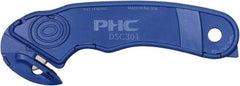 PHC - Fixed Safety Cutter - Blue Plastic Handle, 1 Blade Included - Industrial Tool & Supply