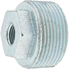 Made in USA - Size 1-1/4 x 1/4", Class 150, Malleable Iron Galvanized Pipe Hex Bushing - 150 psi, Threaded End Connection - Industrial Tool & Supply