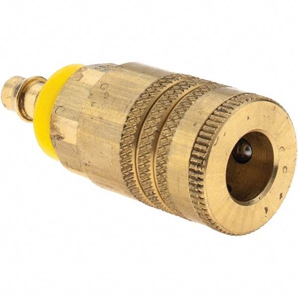 Parker - Push-Lok Hose Barb ARO Pneumatic Hose Coupler - Brass, 1/4" Body Diam, 1/4" Hose ID - Industrial Tool & Supply