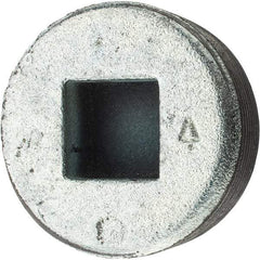 Made in USA - Size 2", Class 150, Malleable Iron Galvanized Pipe Countersunk Square Plug - 150 psi, Threaded End Connection - Industrial Tool & Supply