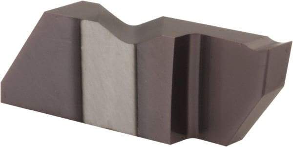 Tool-Flo - 0.375FLG CB Grade AC3, 0.145" Cutting Width Carbide Grooving Insert - 1/4" Max Depth of Cut, Right Hand, .005 to .010" Corner Radius, AlTiN Finish - Industrial Tool & Supply