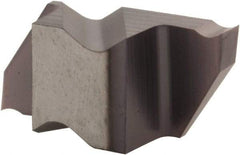 Tool-Flo - 0.188FLG CB Grade AC3, 0.0618" Cutting Width Carbide Grooving Insert - 0.11" Max Depth of Cut, Right Hand, .005 to .010" Corner Radius, AlTiN Finish - Industrial Tool & Supply