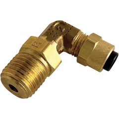 Parker - 3/8" Tube OD x 1/4 Thread Brass Compression Tube Swivel Elbow - Industrial Tool & Supply