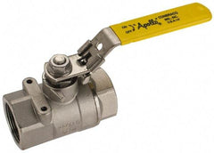 Apollo - 1-1/4" Pipe, Standard Port, Stainless Steel Standard Ball Valve - 2 Piece, NPT Ends, Locking Lever Handle, 600 WOG, 150 WSP - Industrial Tool & Supply