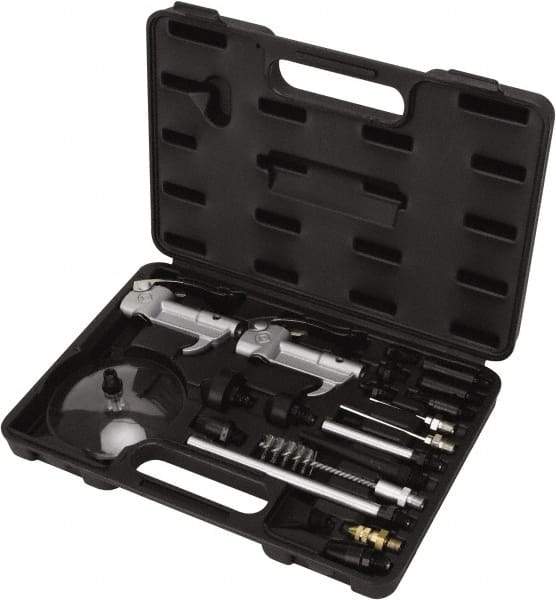 Value Collection - 21 Piece Aluminum Body Air Gun Kit - 1/4 NPT Inlet, 150 Max psi, Aluminum Hose - Industrial Tool & Supply