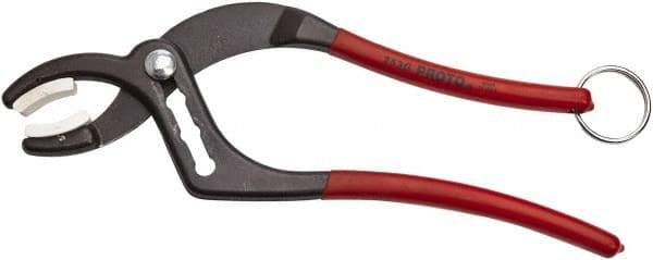 Proto - 9-1/2" OAL, 2-1/2" Max Capacity, 4 Position Tethered Tongue & Groove Pliers - Soft Curved Jaws, Plastisol Handles - Industrial Tool & Supply