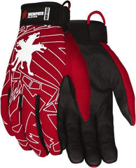 MCR Safety - Size XL Synthetic Blend General Protection Work Gloves - For Mechanic's & Lifting, Uncoated, Adjustable Closure Cuff, Red, Paired - Industrial Tool & Supply