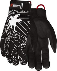 MCR Safety - Size XL Leather General Protection Work Gloves - For Mechanic's & Lifting, Uncoated, Adjustable Closure Cuff, Black, Paired - Industrial Tool & Supply