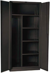 Hallowell - 4 Shelf Combination Storage Cabinet - Steel, 36" Wide x 24" Deep x 78" High, Gray - Industrial Tool & Supply