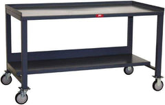 Jamco - 3 Side Retention Mobile Work Bench - Steel, Gray, 60" Long x 30" Deep x 35" High - Industrial Tool & Supply