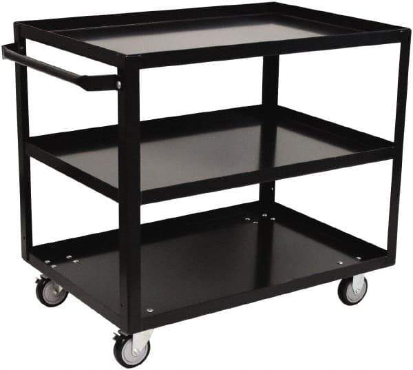 Jamco - 800 Lb Capacity, 18" Wide x 30" Long x 33" High Shelf Cart - 3 Shelf, Steel, 2 Rigid/2 Swivel Casters - Industrial Tool & Supply
