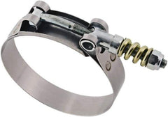 IDEAL TRIDON - 4 to 4-5/16" Hose, 3/4" Wide, T-Bolt Spring Loaded Clamp - 4 to 4-5/16" Diam, Stainless Steel - Industrial Tool & Supply