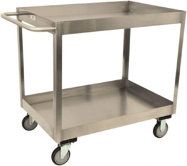 Jamco - 1,200 Lb Capacity, 30" Wide x 18" Long x 39" High Shelf Cart - 2 Shelf, Stainless Steel - Industrial Tool & Supply
